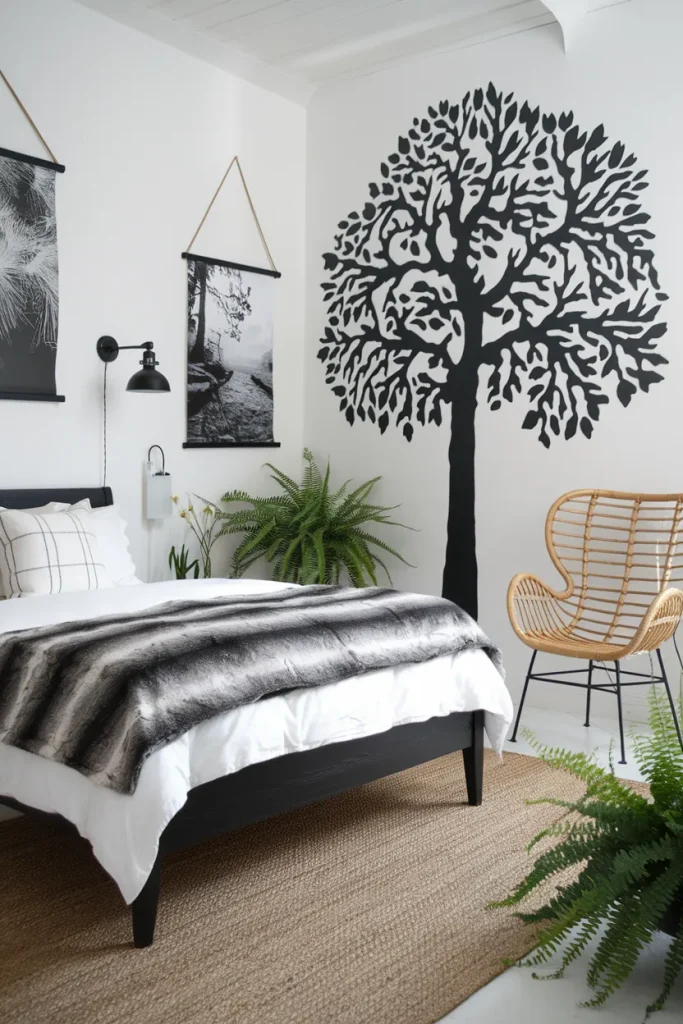 20 Black, White, and Grey Bedroom Ideas That Feel Cozy Yet Luxurious 20 Nature-Inspired with Black and White
