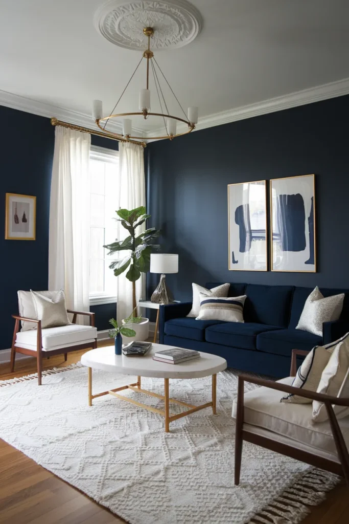 Navy Blue and Crisp White