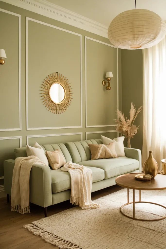 Sage Green and Cream with Gold Highlights