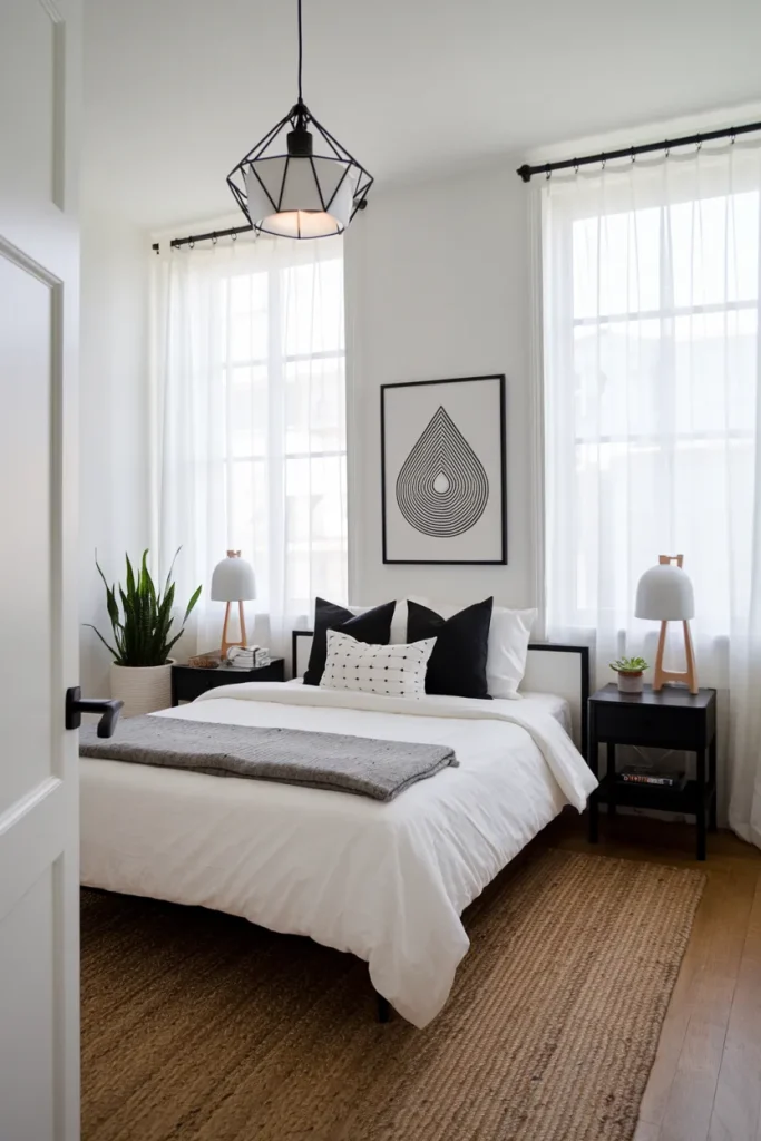 20 Black, White, and Grey Bedroom Ideas That Feel Cozy Yet Luxurious 4 Scandinavian Simplicity in Black and White