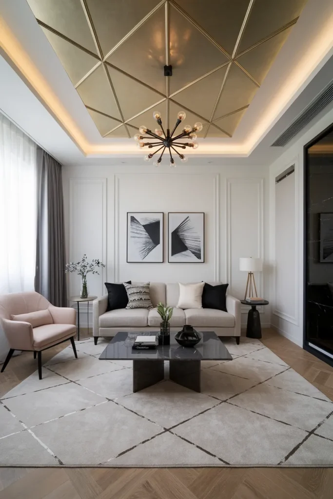 25 Modern Small Living Room Ideas That Make Spaces Look Bigger 23 Statement Ceiling Designs