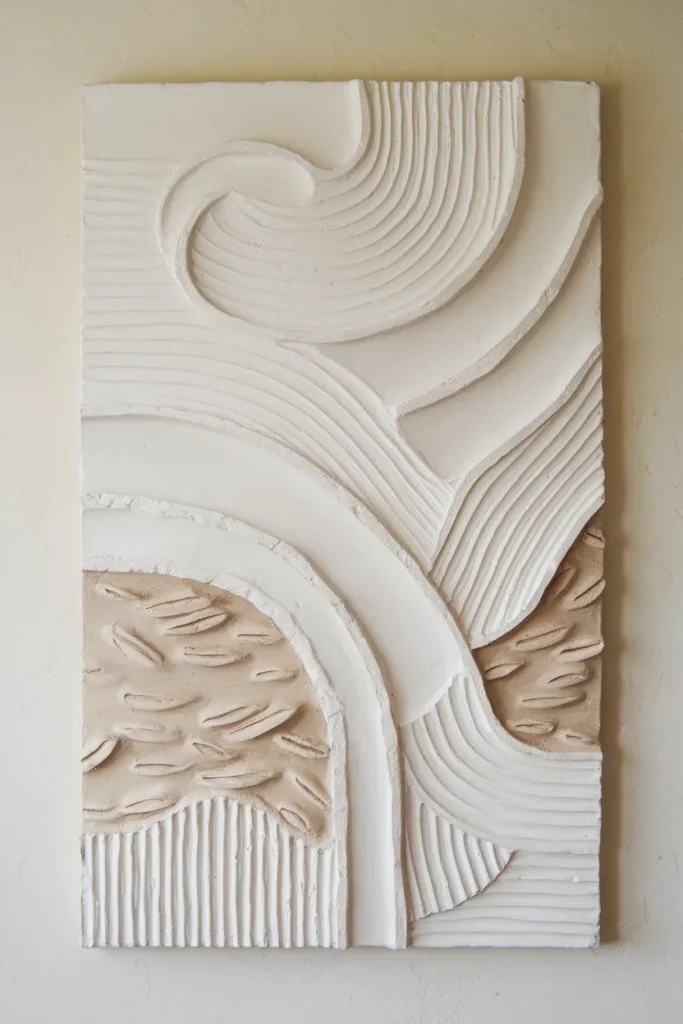 Textured Wall Art with Plaster or Clay
