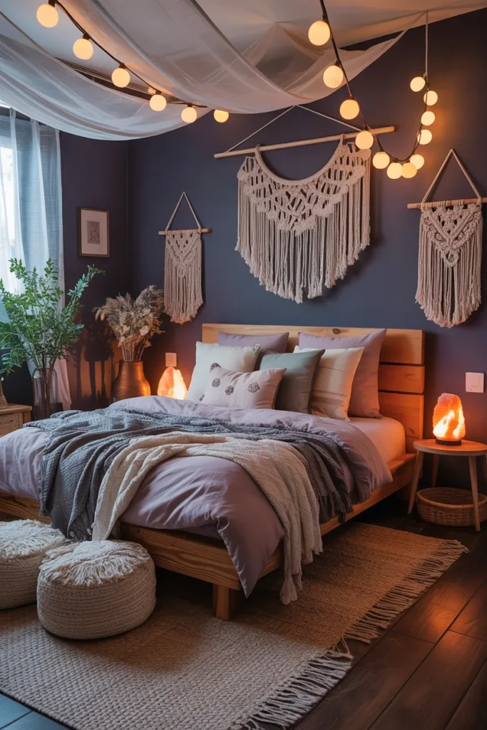 25 Bohemian Dark Cottagecore Bedroom Ideas for the Ultimate Moody Aesthetic 17 Twilight Boho Sanctuary