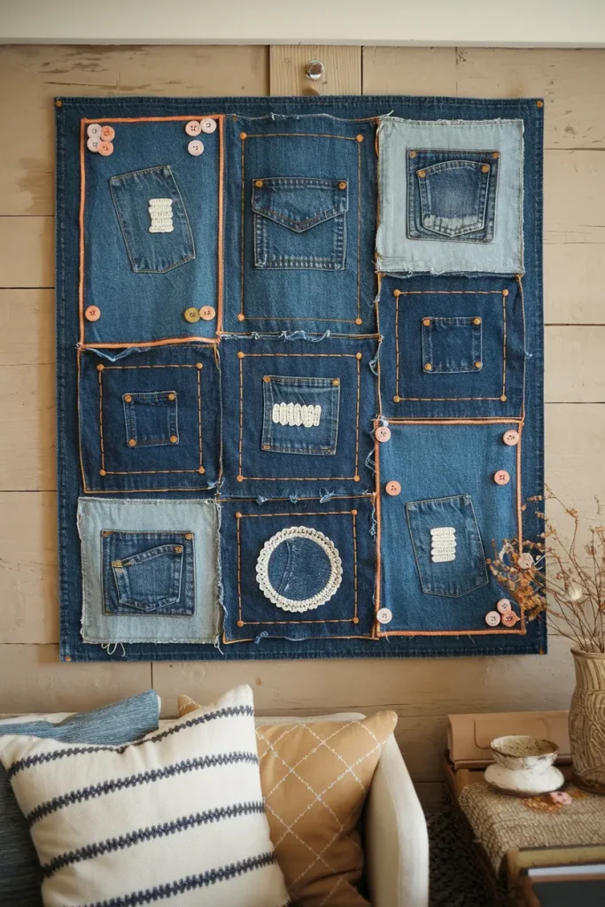Upcycled Denim Wall Art