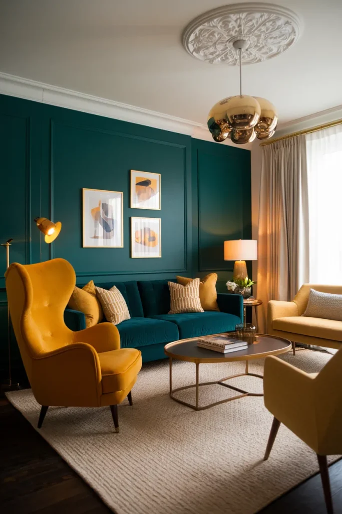 Vibrant Mustard and Deep Teal