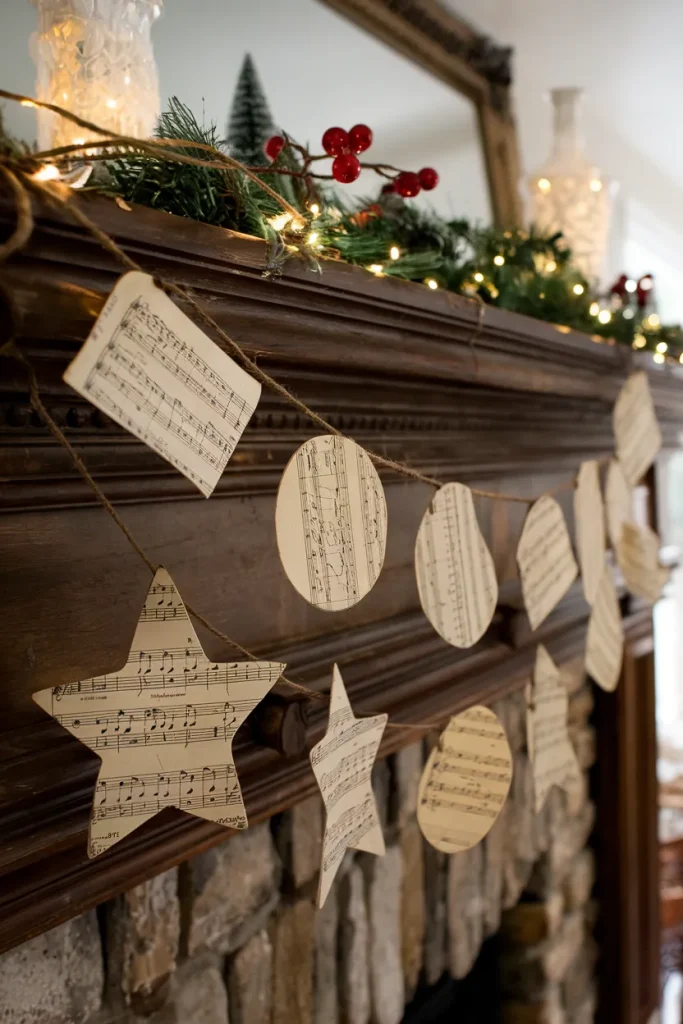 Vintage Sheet Music Garland