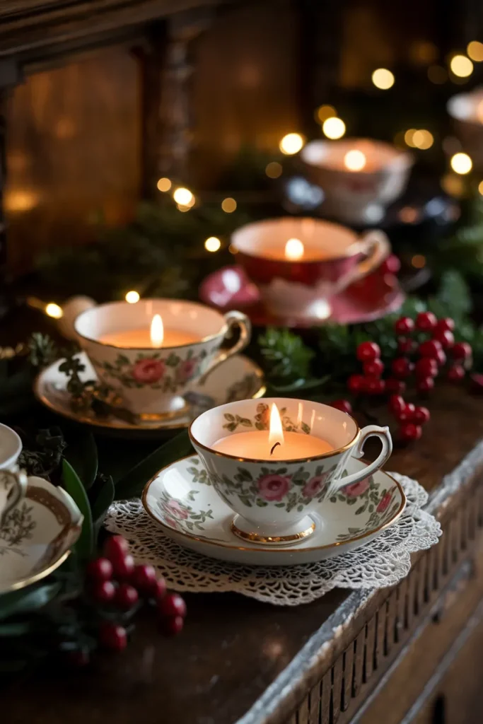 Vintage Tea Cup Candle Holders