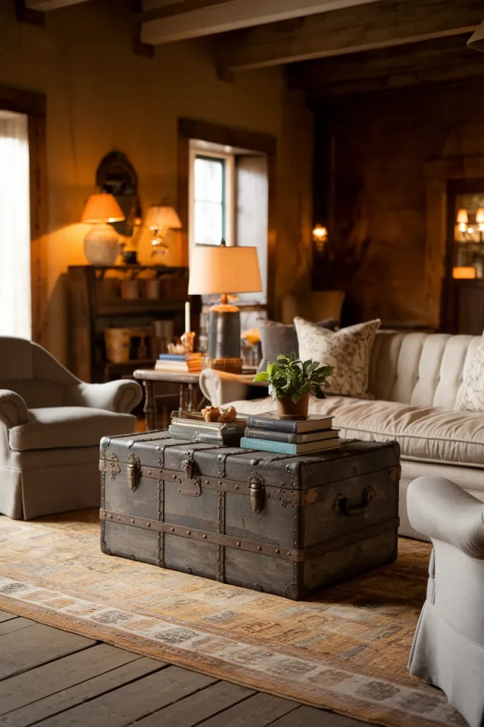 Vintage Trunks as Coffee Tables