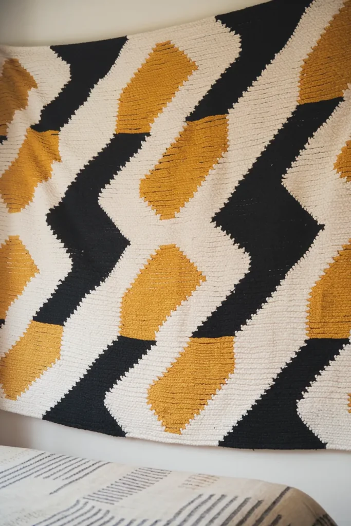 Woven Tapestry with Modern Patterns