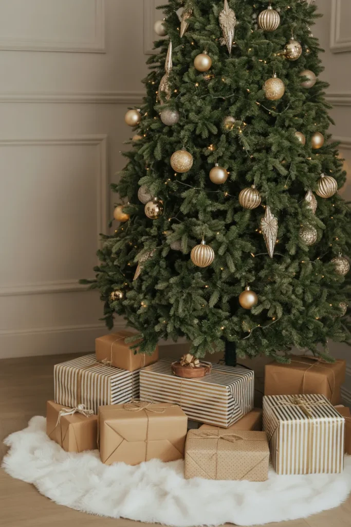 15 Luxury Christmas Decor Ideas That Look Expensive & Elegant 13 Faux Fur Tree Skirt
