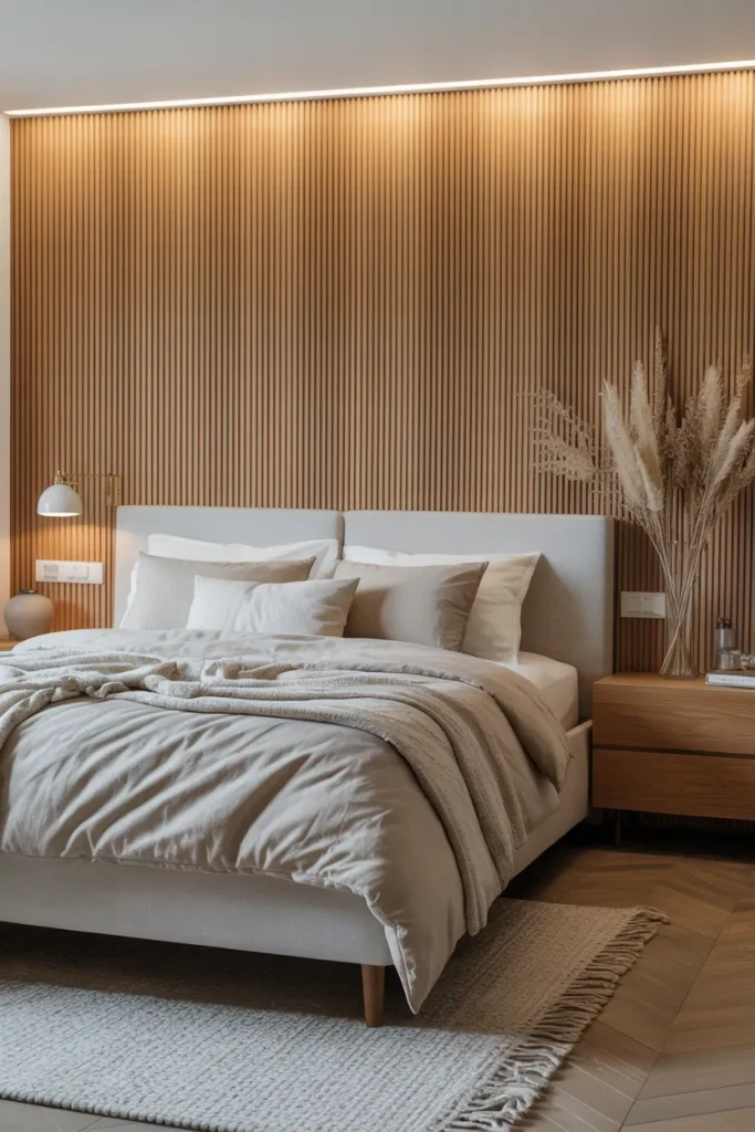 Fluted Wood Accent Wall