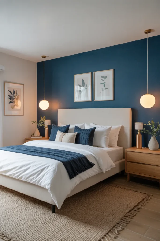 Bold Navy Painted Wall