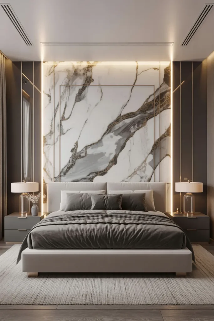 Marble-Effect Accent Wall