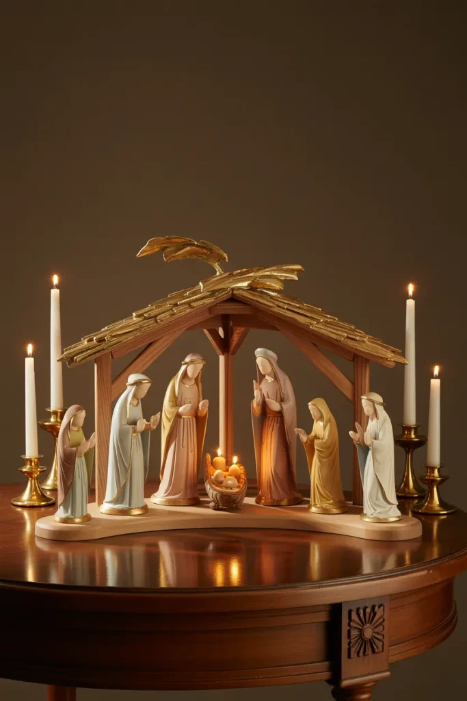 15 Luxury Christmas Decor Ideas That Look Expensive & Elegant 14 Artisanal Nativity Scene