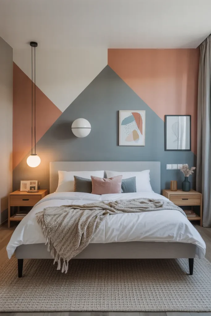 Geometric Painted Accent Wall