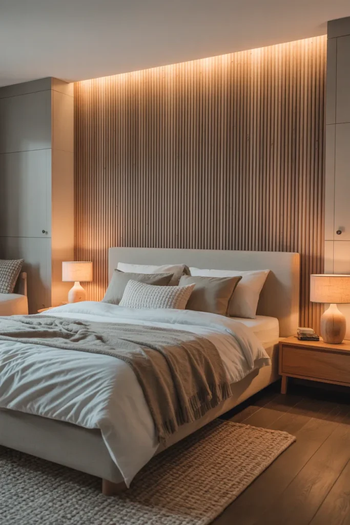 Textured Wood Panel Accent Wall