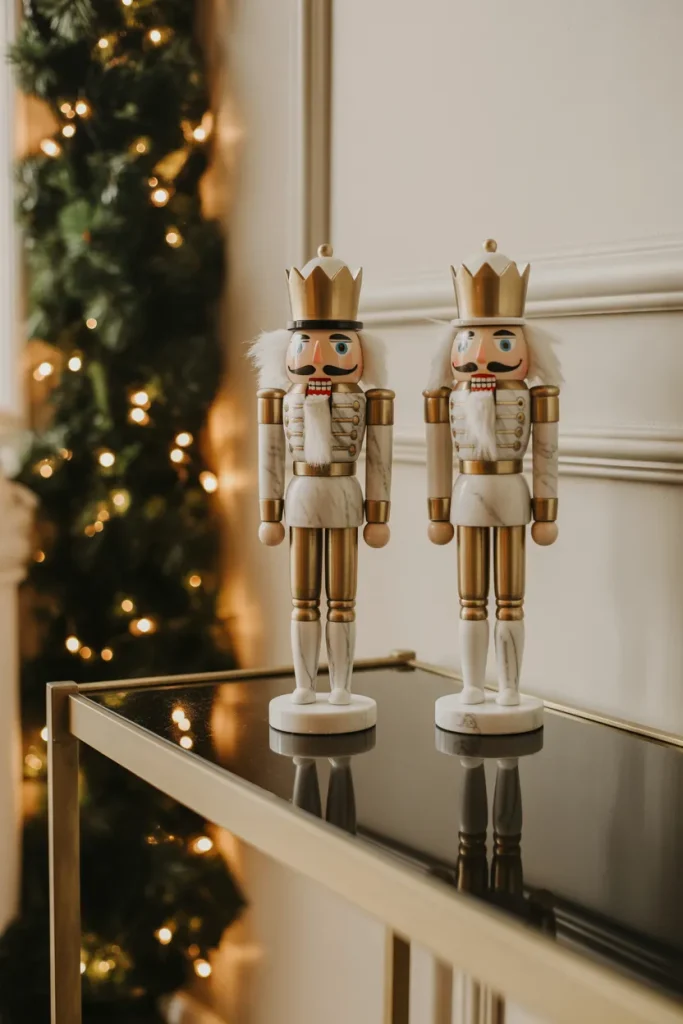 15 Luxury Christmas Decor Ideas That Look Expensive & Elegant 10 Marble and Brass Nutcrackers
