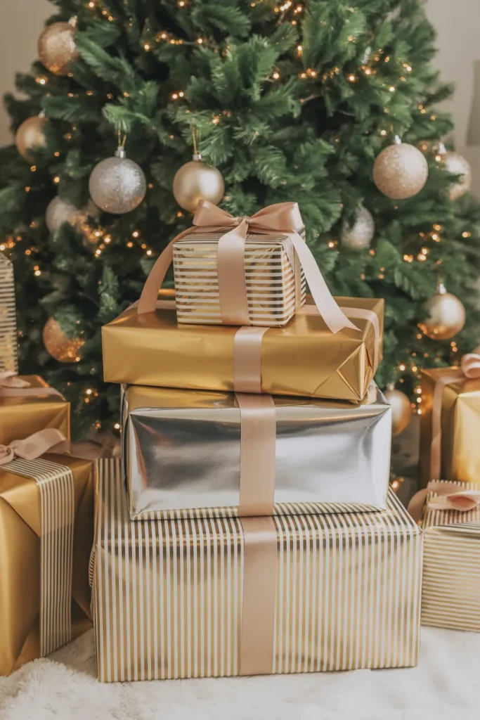 15 Luxury Christmas Decor Ideas That Look Expensive & Elegant 11 Gifts in Metallic Designer Paper