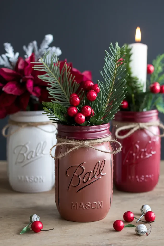 12 Dollar Store DIY Christmas Decor Ideas for Stylish and Affordable Holiday Decorating 9 festive mason jar vases they can turn si UNz0vxO8RWyw0rhAoZItKw s1PadE5JSpmy8hf4 pKI4Q