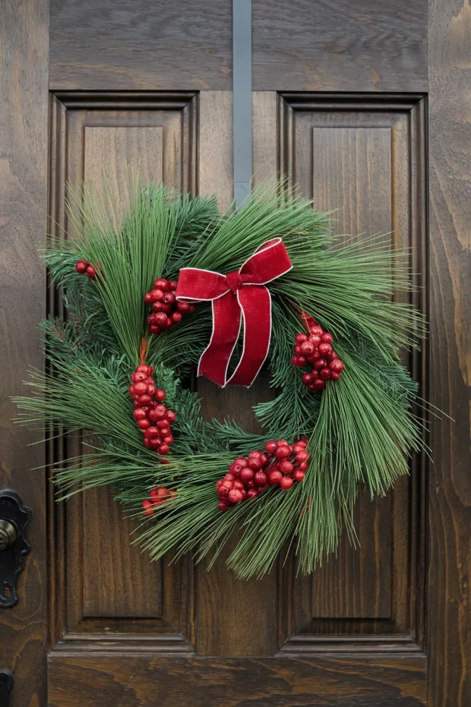 12 Dollar Store DIY Christmas Decor Ideas for Stylish and Affordable Holiday Decorating 12 Mini Pine Wreaths with Berries