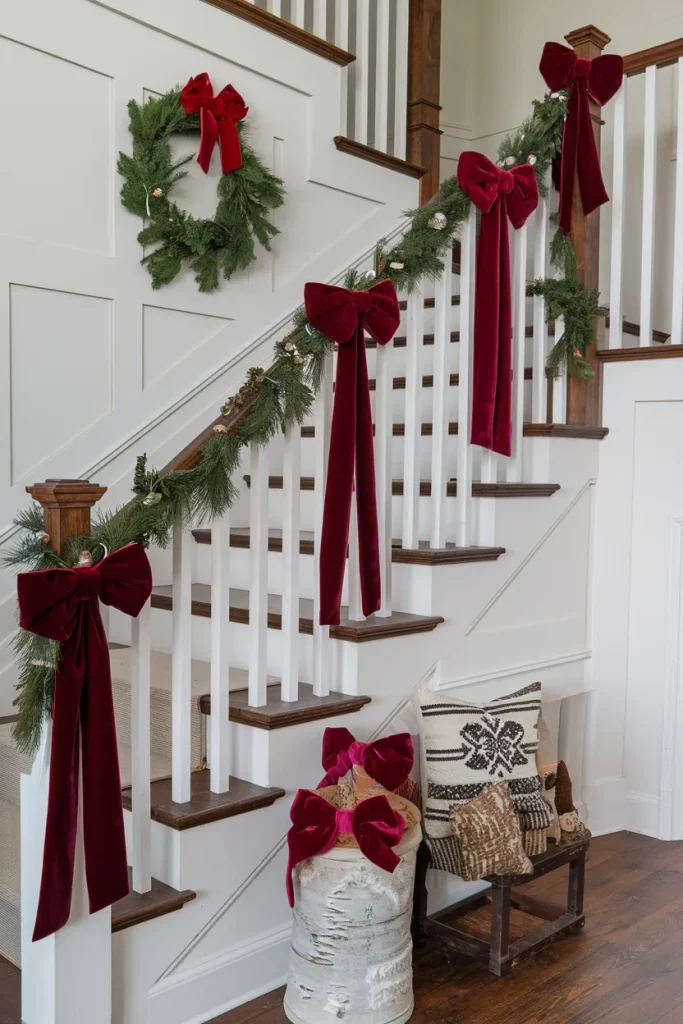 12 Dollar Store DIY Christmas Decor Ideas for Stylish and Affordable Holiday Decorating 4 Velvet Bow Garland